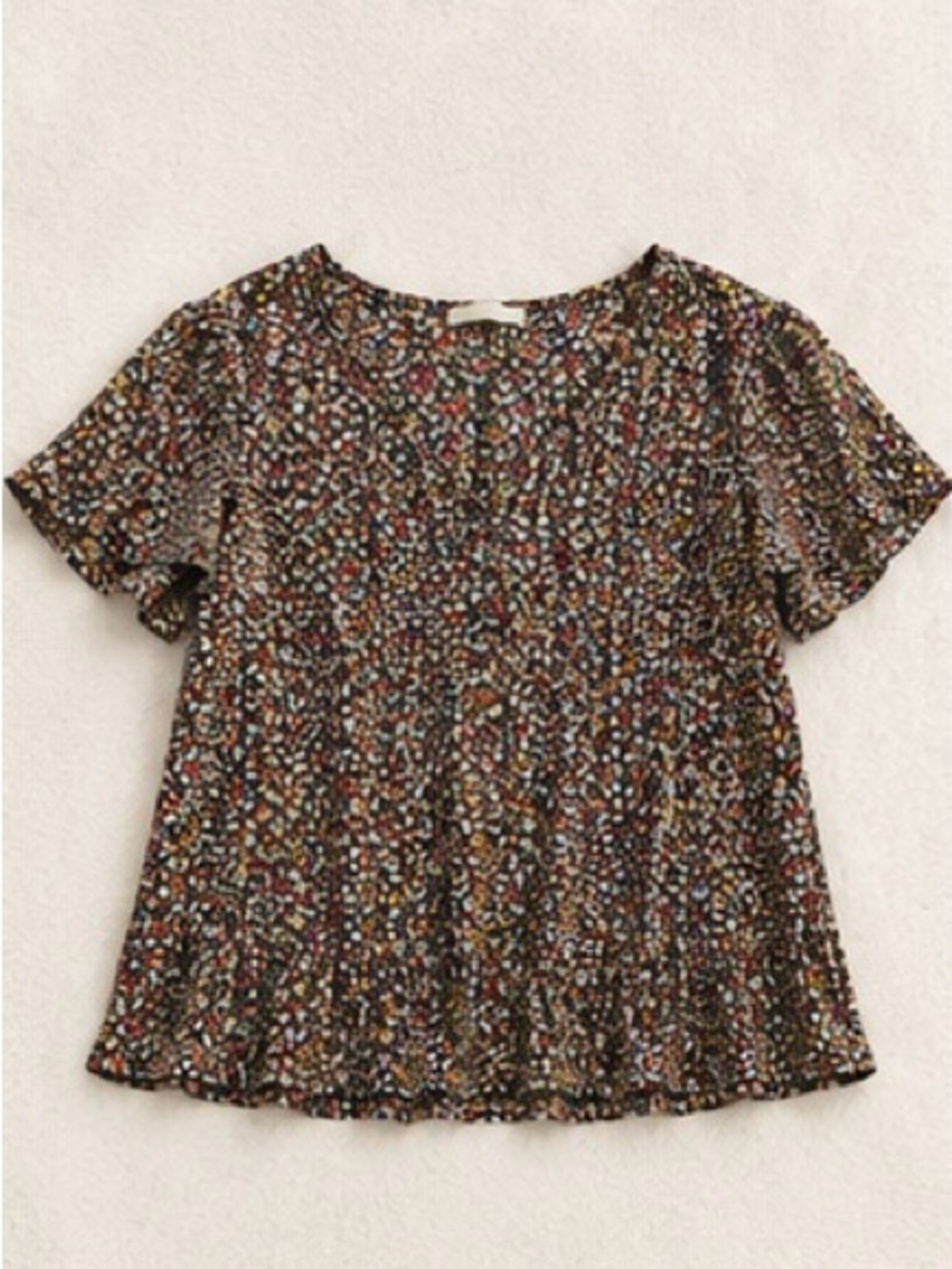 Women’s Short-Sleeve Floral Peplum Top in Multi